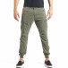 Мъжки зелен карго панталон с малки детайли по плата it290118-26 2