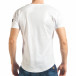 Мъжка бяла тениска Slim fit с малки прокъсвания tsf020218-45 3