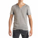 Мъжка тениска от памук и лен в сиво it010720-27 2