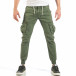 Мъжки зелени карго панталони с цип it260318-100 2