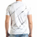 Мъжка бяла тениска с черно-сиви черти il140416-1 3
