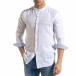Мъжка бяла риза от лен с яка столче tr110320-90 2