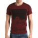 Мъжка червена тениска с флорални мотиви и надпис il120216-53 2