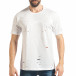 Мъжка бяла тениска с декоративни скъсвания tsf020218-30 2