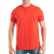 Мъжка тениска с яка basic модел в червено tsf250518-33 2