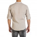 Мъжка бежова ленена риза с яка столче it240621-25 3