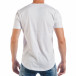Бяла мъжка тениска с флорален надпис и капси tsf250518-1 4