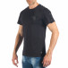 Мъжка черна тениска с апликация и капси it260318-186 3