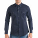 Мъжка риза с пагони в тъмно синьо it050618-9 2