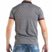 Мъжка сива тениска с яка с дребен десен it050618-51 3