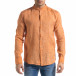 Мъжка оранжева риза от лен с яка столче tr110320-91 3