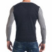 Мъжки черен фин пуловер със сиви ръкави it041217-17 3