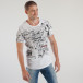 Мъжка бяла тениска с вестникарски принт tsf250518-58 2