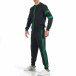 Мъжки черен спортен комплект със зелен кант отпред it260318-179 2