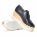 Дамски черни обувки с двуцветна платформа it240118-57 4
