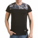 Мъжка черна тениска с камуфлаж на раменете il170216-52 2