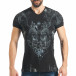 Мъжка черна рокерска тениска с орли tsf020218-74 2