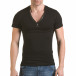 Мъжка черна тениска с цип на деколтето il170216-67 2