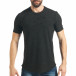 Мъжка черна Slim fit тениска от релефна материя tsf020218-31 2