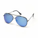 Пилотски огледални слънчеви очила в синьо с двойна рамка it250418-42 2