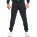 Мъжки черен спортен комплект със зелен кант отпред it260318-179 5