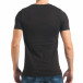 Мъжка черна Slim fit тениска с надписи от камъни tsf020218-38 3