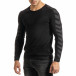 Мъжки черен пуловер реглан ръкав it301020-15 2