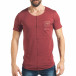 Мъжка тъмно червена тениска с релефен надпис tsf020218-7 2
