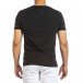 Текстурирана черна тениска с връзка it240621-7 3