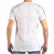 Мъжка бяла тениска с апликация и капси it260318-187 4