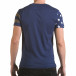 Мъжка синя тениска с жълти ленти il170216-10 3