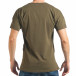 Мъжка зелена тениска с надпис и удължен гръб tsf020218-14 3