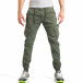 Мъжки зелен карго панталон с ластик на кръста it290118-42 2