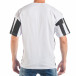 Мъжка черно-бяла тениска със свободна кройка  tsf250518-4 3