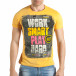 Мъжка жълта тениска с надпис отпред il140416-37 2