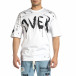 Мъжка бяла тениска с принт Oversize tr150521-9 3