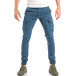 Мъжки син карго панталон с кръпки it040518-23 2