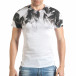 Бяла мъжка тениска с принт на раменете tsf140416-73 2