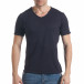 Мъжка тъмно синя тениска с остро деколте it030217-18 2
