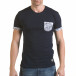 Мъжка синя тениска с джоб на гърдите il170216-49 2