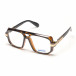 Кафяви слънчеви очила ретро с прозрачни стъкла it250418-31 2