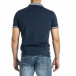 Мъжка тъмносиня тениска с яка меланж it150521-12 3
