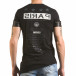 Черна тениска с ципове на ръкавите и принт tsf060416-4 3