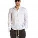 Ленена мъжка риза в бяло рустик стил it010720-35 2