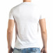 Мъжка бяла тениска с яка щампа отпред il140416-40 3
