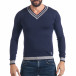 Мъжки син фин пуловер с остро деколте it041217-14 2