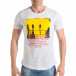 Мъжка бяла тениска с жълт принт SAW Mystery tsf290318-55 2