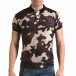 Мъжка тениска с яка бежово-лилав камуфлаж il120216-21 2