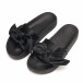 Дамски черни чехли с панделка от плат it190618-26 3