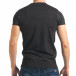 Мъжка черна тениска с пришити връзки tsf020218-64 3
